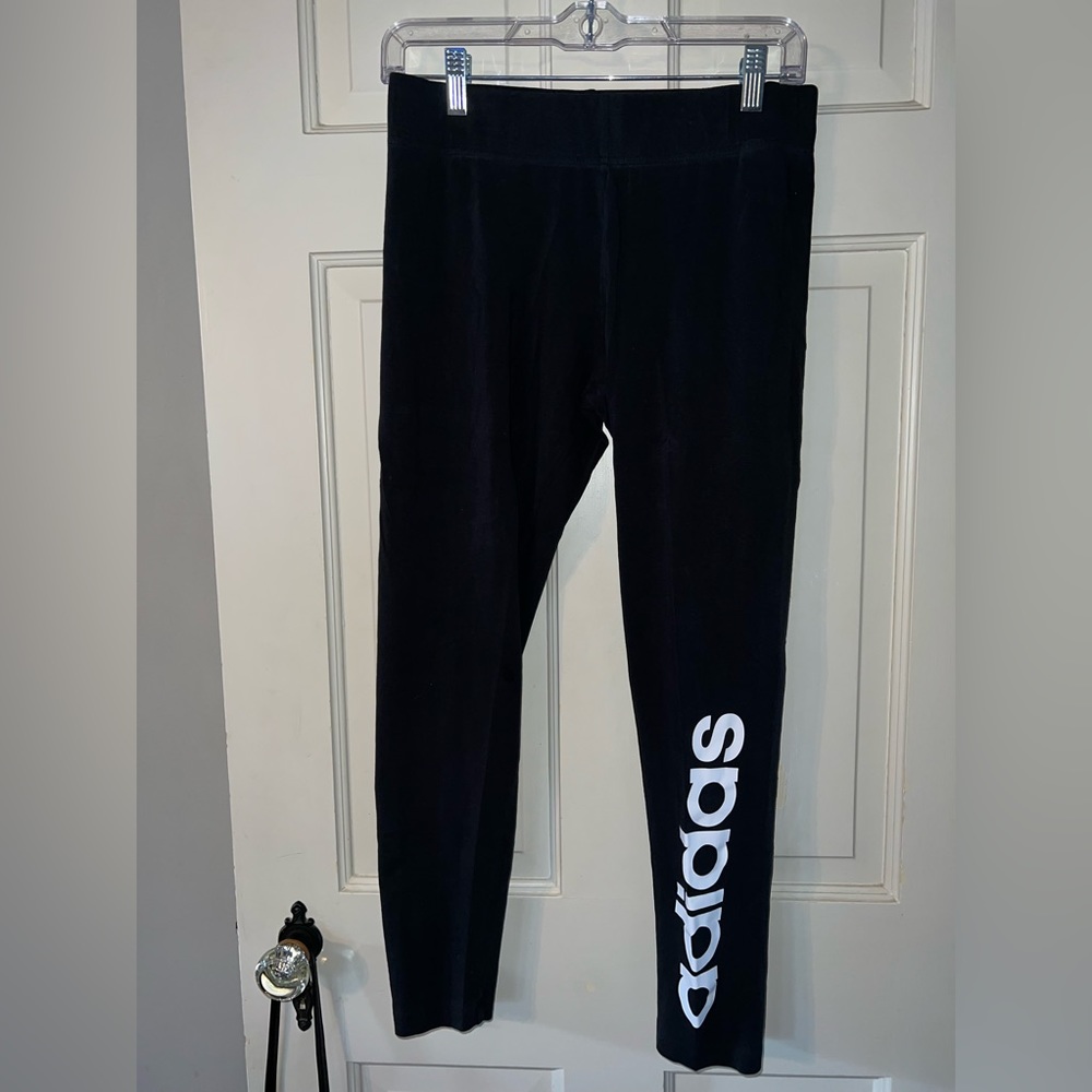 Adidas black leggings - size large